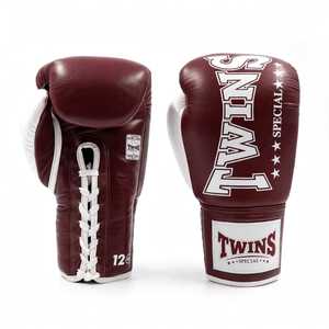 Gants de boxe personnalisés de couleur noire de qualité supérieure, en cuir de vache véritable, à lacets, pour l'entraînement et le sparring MMA Muay Thai - Product Image 3