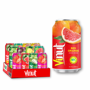 Jus de fruits VINUT rouge-orange - Boisson sans sucre OEM 330ml - Fournisseur Vietnamien - Offre d'échantillon gratuit - Product Image 1