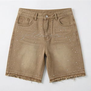 Shorts de Mezclilla de Primera Calidad Glory para Hombre, Shorts de Mezclilla Personalizados de Cintura Alta, Ecológicos, Desgastados, Transpirables y Cómodos - Product Image 1