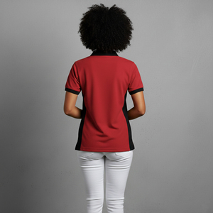 Polo personalizado para mujer, 100% algodón, tejido transpirable, logotipo impreso en DTF, estilo hip hop, de alta resistencia, de secado rápido. - Product Image 2