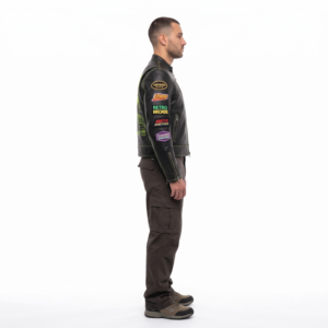 Chaqueta de Cuero para Hombre Estilo Cafe Racer, Personalizada, de Piel de Caballo, Estilo Maximalista Y2K, Chaqueta de Motero, Fabricante OEM - Product Image 3