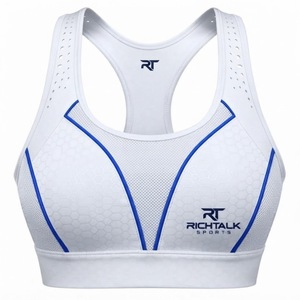 Women's Racerback <b>Brassiere</b> High Support Quick Dry Breathable Mesh Contrast Stitch Scoop Neck Yoga Sports Bra - Product Image 6