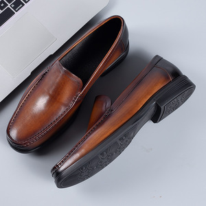 Nueva llegada de los hombres italianos Zapatos de vestir de cuero de grano completo Oxfords Business Casual Slip-On Mocasines estilo para todas las estaciones Formal - Product Image 4