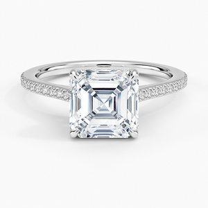 แหวน BOJ รุ่น 0130 ทรง Asscher Cut เงินแท้ 925 ประดับเพชรเม็ดเดี่ยวทรงหรูหรา น้ำหนัก 2 กะรัต สี D ความสะอาด VVS1 เพชรโมอิสซาไนต์ รับรองโดย GRA - Product Image 1