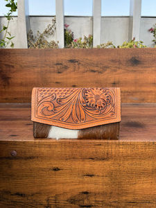 กระเป๋าคลัทช์หนังทำมือสำหรับผู้หญิงสไตล์ตะวันตกดีไซน์ผมแบบหนังขนสัตว์กระเป๋าเงินที่มีเอกลักษณ์ - Product Image 6