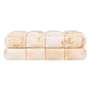 Boîte à bijoux artisanale en résine blanche crémeuse avec incrustations, boîte de rangement rectangulaire multi-usages en laque au design unique - Product Image 2