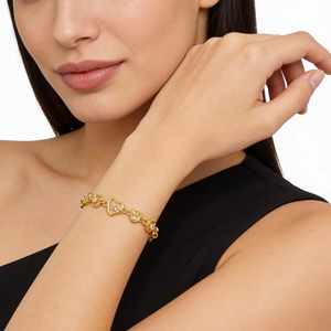 กำไลข้อมือทองชุบไมโคร 14K 18K 24K แบบขายส่ง ดีไซน์รูปหัวใจ ของขวัญวันวาเลนไทน์ เครื่องประดับแฟชั่น - Product Image 2