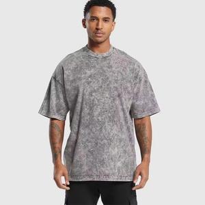 เสื้อยืดโอเวอร์ไซส์แบบฟอกสี 100% ผ้าฝ้าย วินเทจ ลุคสตรีทแวร์ คอกลม แขนสั้น สำหรับผู้ชาย เสื้อฟอกสี - Product Image 1