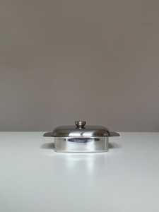 Vintage Stainless Steel Butter Dish | Mid-Century Modern <b>Kitchen</b> Storage Holder - Product Image 6