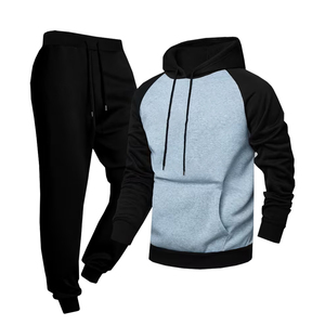 Ensemble de jogging léger 2-en-1 pour homme adulte, avec fermeture éclair, manches longues, poches latérales, en molleton de coton, idéal pour l'hiver et les loisirs - Product Image 1