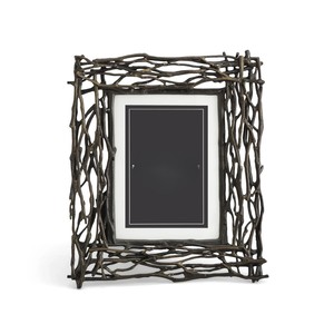 Cadre photo rustique en aluminium motif branche d'arbre, fait main, décoration murale vintage pour la maison, design branche bronze antique, exportations de lignes métalliques - Product Image 1