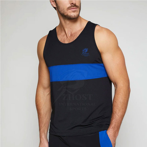 เสื้อกล้ามกีฬาผู้หญิง ZHOST INTERNATIONAL SPORTS สีดำ-น้ำเงิน แบบคอโอ ทรงสปอร์ต แห้งเร็ว ไม่รัดรูป ลายมัดย้อม  ถักทอ - Product Image 4