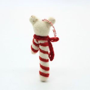 Adorno Navideño de Fieltro Hecho a Mano con Forma de Bastón de Caramelo para Perro, Decoración para Colgar en el Árbol - Product Image 3