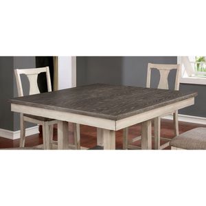 Set da Pranzo Rustico Bianco Antico 5 Pezzi, Sedie Alte Uniche e Tavolo Alto con Ripiano, Mobili Bianco Antico - Product Image 4