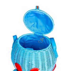 Panier de rangement écologique en rotin en forme de pieuvre, sac bandoulière en osier tressé à la main en forme d'animal marin amusant, organisateur de bureau - Product Image 2