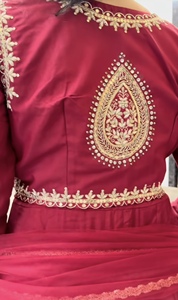 Vestido Maxi Anarkali de Algodón Romano Pesado para Fiesta con Bordado de Lentejuelas, Koti, Dupatta de Cuatro Metros con Vuelo y Conjunto Palazzo - Product Image 3