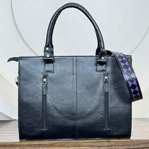 Sac à main de voyage en cuir à carreaux tendance personnalisé, grand sac à main en cuir de vachette à grande capacité pour femmes - Product Image 5