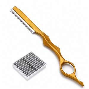 Navaja de Afeitar Recta Vintage Luminex Impex con Mango de Concha de Abulón y Acero al Carbono, Lista para Usar en Barberías y Salones - Product Image 3