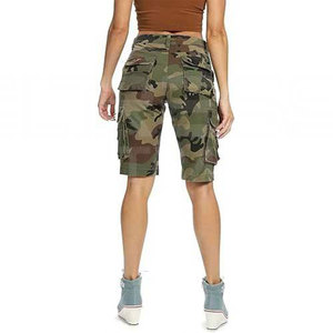 Short cargo camouflage pour femme ODM, taille mi-haute, fermeture boutonnée, en toile respirante, style décontracté d'été - Product Image 3