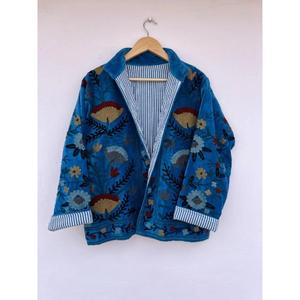 Stylish Premium Quality Autumn/Winter Eco-Friendly Cotton Velvet Embroidered Vintage Floral Suzani Style Bohemian Reversible - Product Image 4