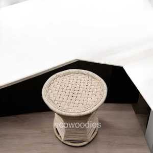Tabouret moderne en bambou fait à la main pour chambre à coucher, extérieur, patio, nouvelle console intérieure ottomane en incrustation d'os pour se détendre dans les écoles et les appartements - Product Image 1