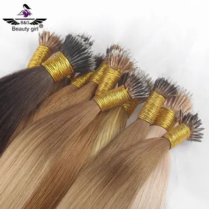 100 Natuurlijke Kwaliteit Individuele Russische Volume Volledige Cuticula Uitgelijnd Platte Tip Tape In Microlinks Remy Human Hair Extensions