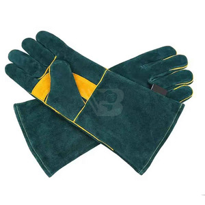 Pakistan Made High Quality <b>Fire</b> Proof Waterproof Heat Resistant Anti-static Latex-free Cow Split Leather Safety Welding Gloves - Product Image 1