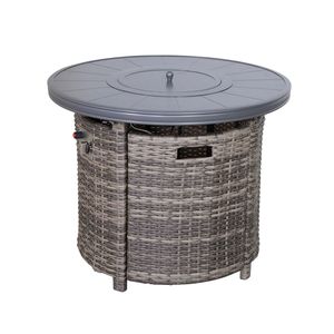Tavolo da Esterno con Braciere in Alluminio 63,5 cm (A) x 81,3 cm (L) con Coperchio, Grigio Misto - Product Image 2