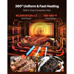 Forno a Convezione Commerciale a Doppio Piano da 14 Cu.ft con 40.000 BTU X 2 Potenti Bruciatori a Gas Naturale per Panetteria - Product Image 3