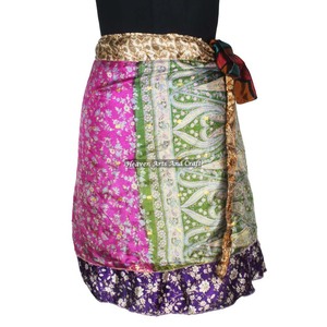 Wholesaler Of <b>Wrap</b> Mini Skirts Short Sari <b>Wrap</b> Skirt Trendy Boho Gypsy <b>Beach</b> Cover Sari Skirt For Casual Summer Beachwear - Product Image 5