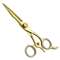 Ciseaux de coiffure professionnels KOUNAIN personnalisables en acier inoxydable japonais 440C, 6,5 pouces, finition or plasma, avec pouce pivotant
