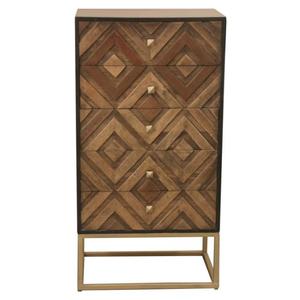 Armoire modulaire moderne en bois de manguier massif à 5 tiroirs, écologique, durable, grande capacité de rangement, salon, hôtel, cuisine - Product Image 3
