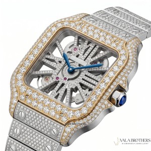 Reloj de Aleación con Diamantes Cartier, Caja Cuadrada de 42 mm, Cristal de Zafiro, Mecánico ETA Analógico, Unisex, Pulsera de Lujo Vala's - Product Image 6