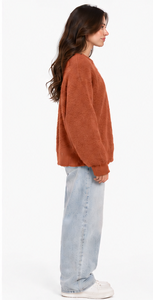 Pull en mohair épais unisexe, col rond oversize, rayé, tricoté à la main, jacquard, tricot d'hiver, conception personnalisée OEM ODM - Product Image 4