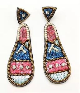 Boucles d'oreilles bohèmes en forme de goutte d'eau avec strass en cristal et perles d'imitation pour femmes, bijoux de fête, plaqué or antique - Product Image 1