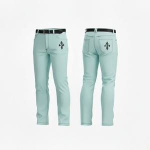 Nouveau Jean Homme Personnalisé de Haute Qualité 100% Coton Léger Respirant Coupe Droite Décontractée Denim Délavé Uni Été - Product Image 1