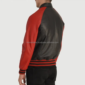 Hot Sales Men's <b>Genuine</b> Leather Motorcycle Jacket High Quality Durable Windproof Waterproof Breathable Winter Competitive Price - Product Image 3