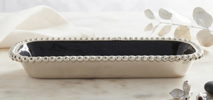 Bol à fruits et plateau décoratifs élégants en aluminium métallique de forme carrée bicolore, modernes, pour la vaisselle de mariage, décoration de table élégante - Product Image 3