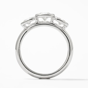 Anillo de Tres Diamantes con Diamante Cultivado en Laboratorio de Corte Redondo de 1.20Ct VS2 en Oro Blanco de 14K, Estilo Clásico de Diseñador para Compromiso - Product Image 4