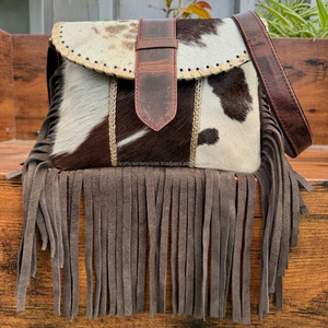 กระเป๋าสะพายพาดลำตัวหนังวัวสำหรับผู้หญิงกระเป๋าถือหนังแท้ดีไซน์หรูหราสินค้าใหม่ส่งตรงจากโรงงาน - Product Image 4