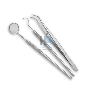Kit d'examen dentaire en acier inoxydable, miroir manuel, sonde, pince, ensemble d'instruments de diagnostic, outils dentaires professionnels de haute qualité - Product Image 2