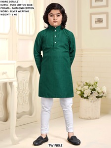 Ensemble Kurta Traditionnel Bandhani Little Maharaja en Coton Doux à Séchage Rapide pour Garçons, Longueur Ras du Sol, Idéal Mariages et Fêtes de Diwali, Toutes Saisons - Product Image 5