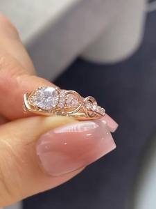 Anillo Clásico de Diamantes de Corte Redondo con Banda de Moissanita, Chapado en Oro, Plata 925 Original, Anillo de Boda para Mujer, Regalo Elegante - Product Image 3