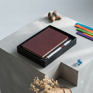 Luxury Red PU Velvet Cover Diary <b>Notebook</b> Metal Pen <b>Set</b> 192 Pages Executive Office Stationery Box Corporate Gift for Employee - Product Image 6