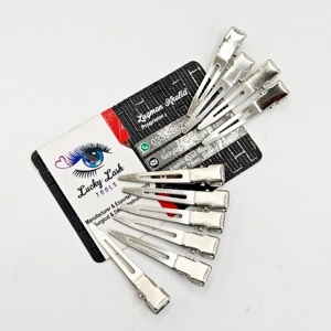 Outils de cils chanceux personnalisés 10 pièces couleur argent de qualité chirurgicale en acier inoxydable professionnel fortement outil d'extension de cheveux - Product Image 4