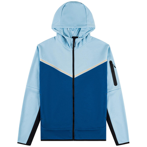 Conjunto Deportivo para Hombre con Capucha y Bloques de Color, Sudadera y Pantalones con Cierre Completo, Transpirable, de Poliéster y Algodón, para Otoño - Product Image 5