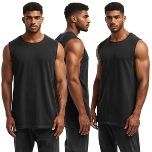 Men's Casual Heavyweight <b>Vintage</b> Washed Oversized Breathable <b>Tank</b> <b>Top</b> Premium 280 GSM Cotton Gym Shirt OEM ODM Manufacture - Product Image 2