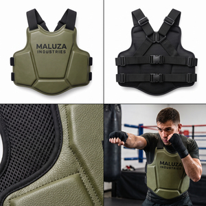 Protège-dents de boxe MALUZA INDUSTRIES en cuir PU avec rembourrage EPE, style professionnel réglable, moulage 3D, écologique - Product Image 4
