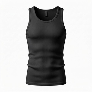 Débardeur côtelé uni personnalisé pour homme – Vente en gros OEM – Coton ajusté pour la gym, l'entraînement musculaire, l'athlétisme, décontracté – Maillot de corps blanc - Product Image 6