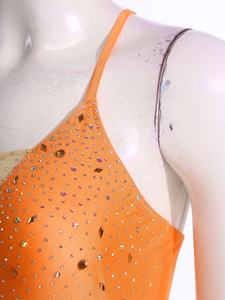 Traje de patinaje artístico para mujer, leotardo de bloqueo, mono, ropa de gimnasia, trajes de baile latino, actuaciones escénicas, disfraces de danza jazz - Product Image 3